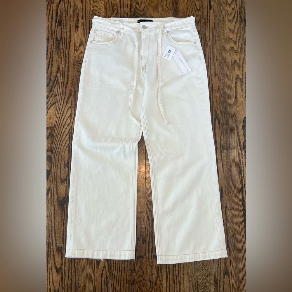 Sanctuary Cream High-Rise Wide Leg Jeans